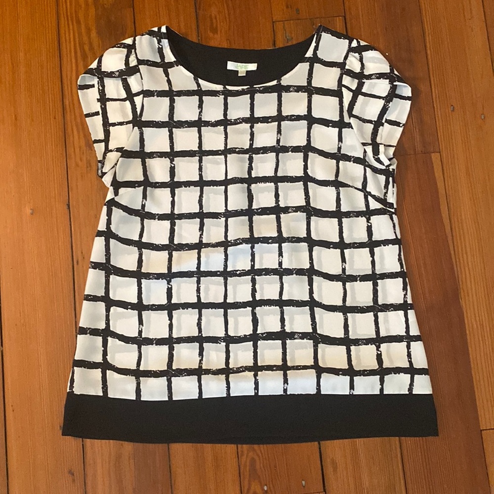 Jade Black and Whit Blouse